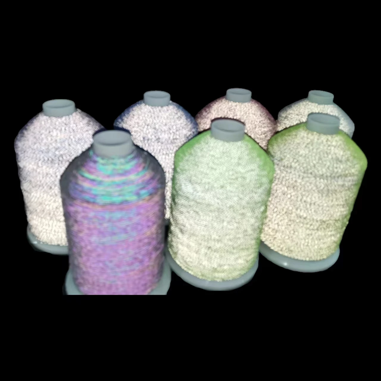 high light hi vis colorful grey glitter 0.12mm sewing knitting hats logo reflective embroidery polyester thread 1mm film yarn