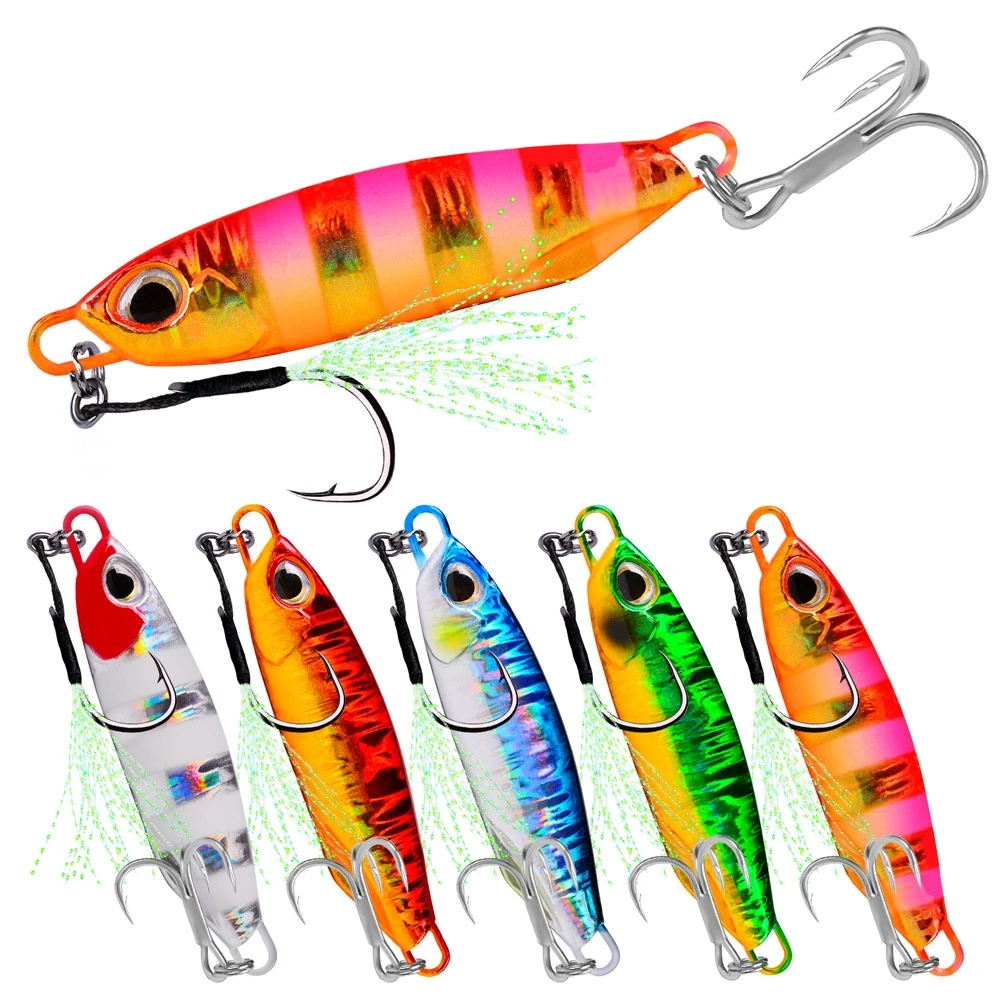 CASTSOON  Saltwater Fishing lure Metal jig 15g 20g 30g 40g 60g Artificial Baits Sinking Slow Jigging Lure Metal Slow Jigs