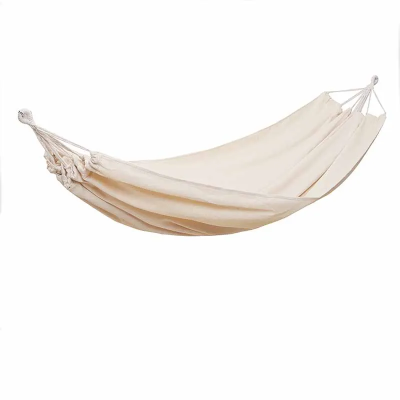 Outdoor Single White Hammock Bohemian Wind 200kg Load Bearing Patio Camping Swing Equipment