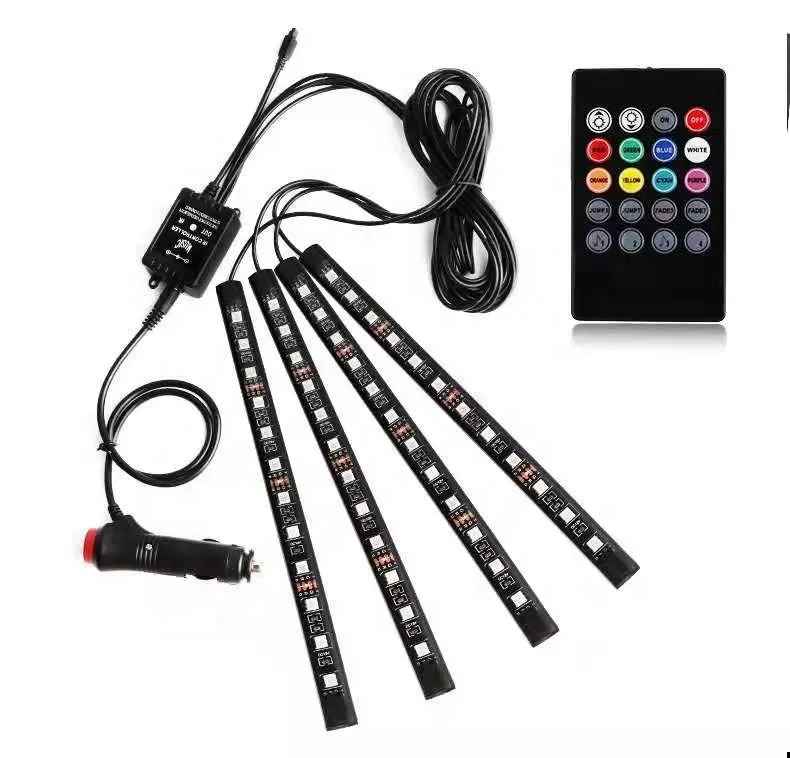 Bar Neon Decoration Atmosphere 12v Flexible Cabin Ambient APP Control RGB Full Color Car Interior LED Strip Ambient Light