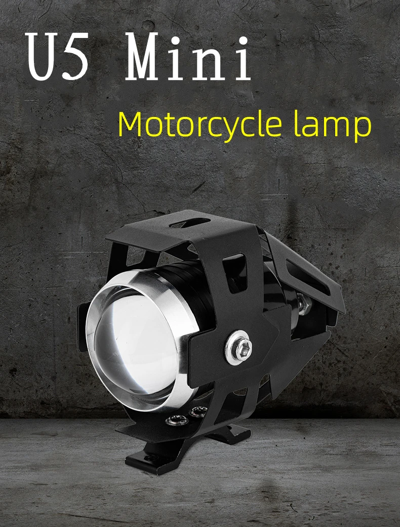 Super Bright Motorcycle Headlights Auxiliary Lamp U5 led motorbike Spotlight Accessories 12V Moto DRL Spot Head Lights