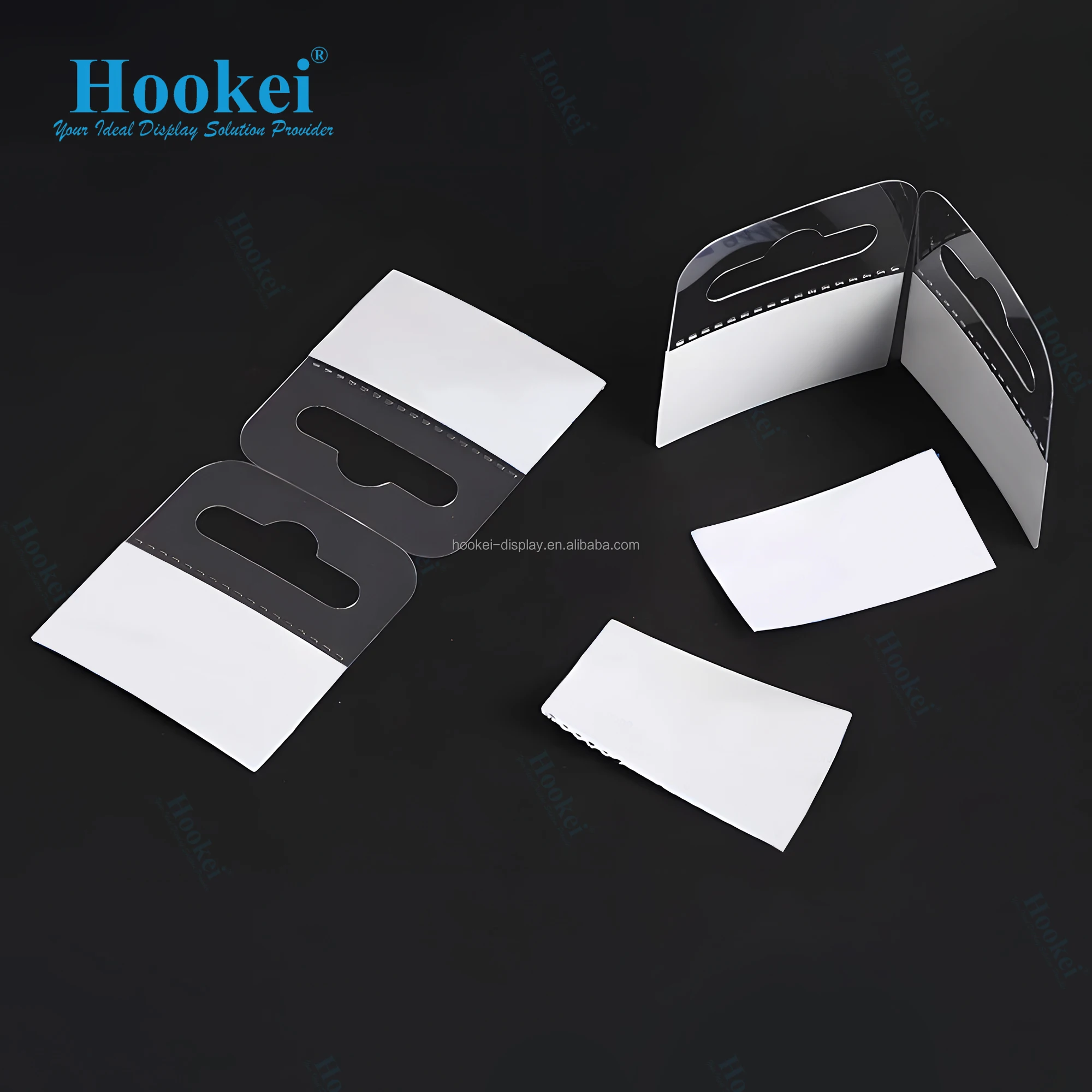 Self Adhesive Hang Tabs Hooks Clear Plastic Hang Tags Display Tabs J-Hook& Slot Hole Pegboard Hang Tabs
