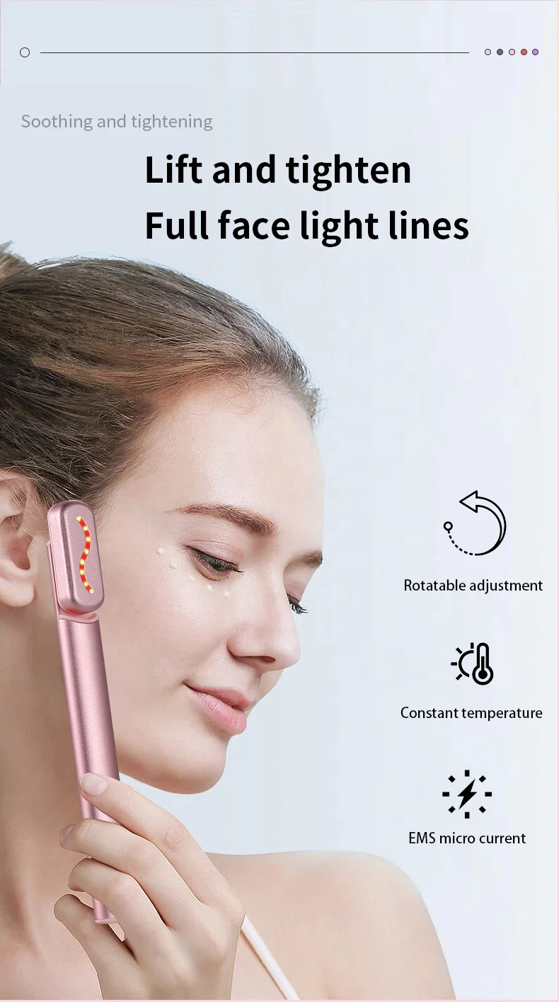 4 in 1 Facial Wand Microcurrent Facial Device LED Light Therapy Eye Equipment for Skin Care