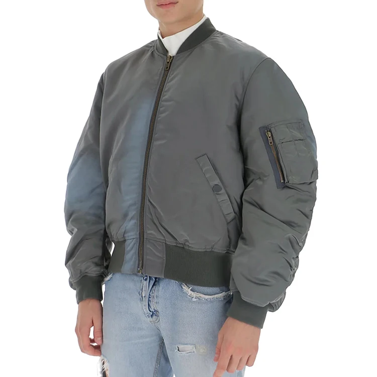 Wholesale High Quality Men Winter Casual Windbreaker Letterman Jackets Solid Color Oversized Bomber Puffer Jacket