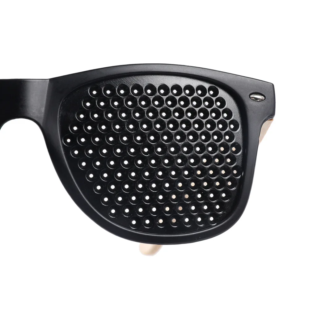 Yiwu wholesale customized logo sunglasses with holes PC+bamboo OEM Pinhole pin hole lens glasses sunglasses