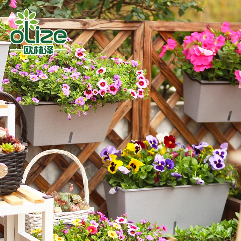2020 new styles rectangle  flower pot  plastic gardening planter vegetable wholesale large plant pots