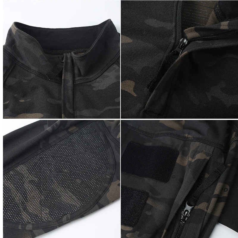 Breathable Rip stop Long sleeves T-shirt Camouflage Uniform Summer Suits Tactical Camouflage Shirts