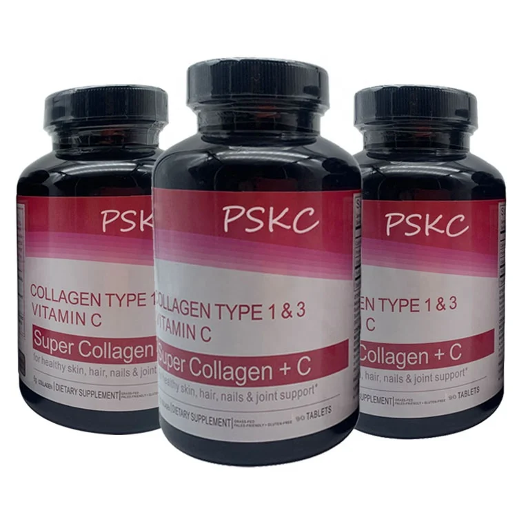 Коллагеновые капсулы 1 и 3 витамина с для поддержки здоровой кожи ногтей суставов 60