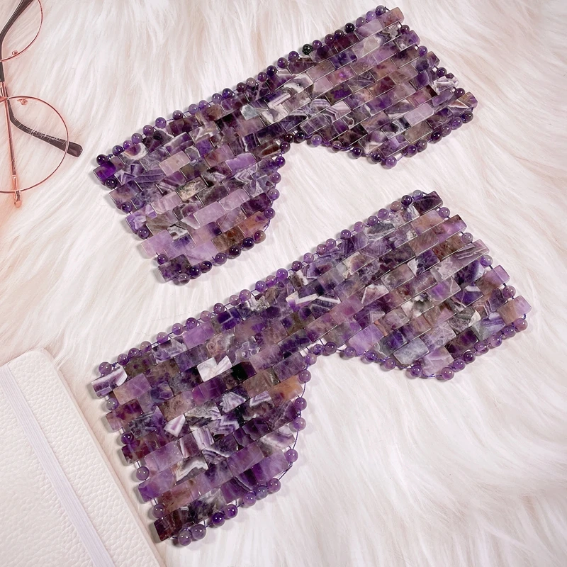 Wholesale Natural Healing Stone Crystal Quartz Gemstone Jade SPA Amethyst Massage Eye Mask
