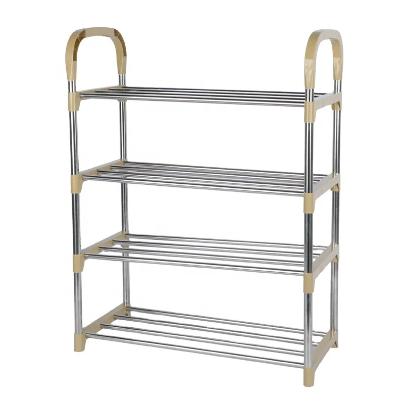 2022 Многоуровневая простая Бытовая полка для обуви, экономичная полка для обуви в общежитии из нержавеющей стали