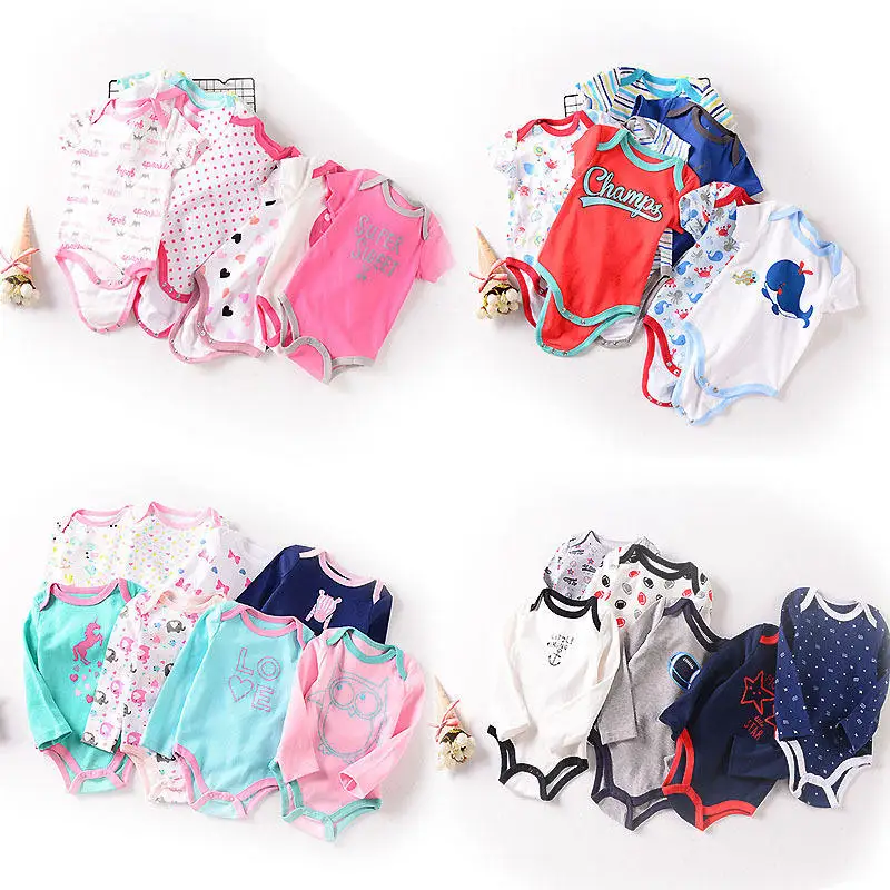 Unisex Cotton Baby Rompers Various Animal Pattern Short Knitted Apparel Summer Clearance Stock Lot Wholesale at Low Price 0-24M