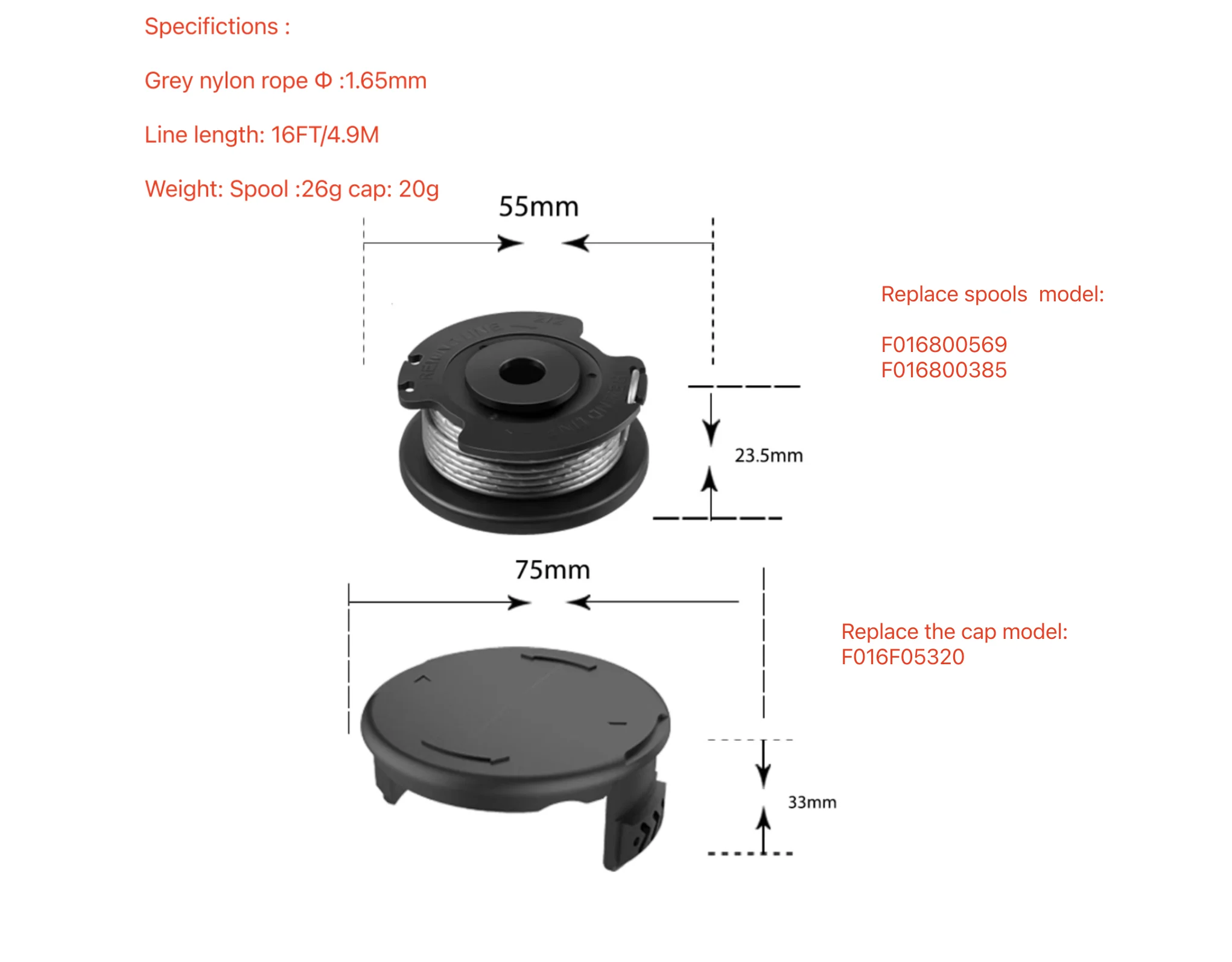 Strimmer Spool Cover Cap For BOS CH ART 23 SL ART 26 SL ART Easy F016F04557 Garden Power Tools