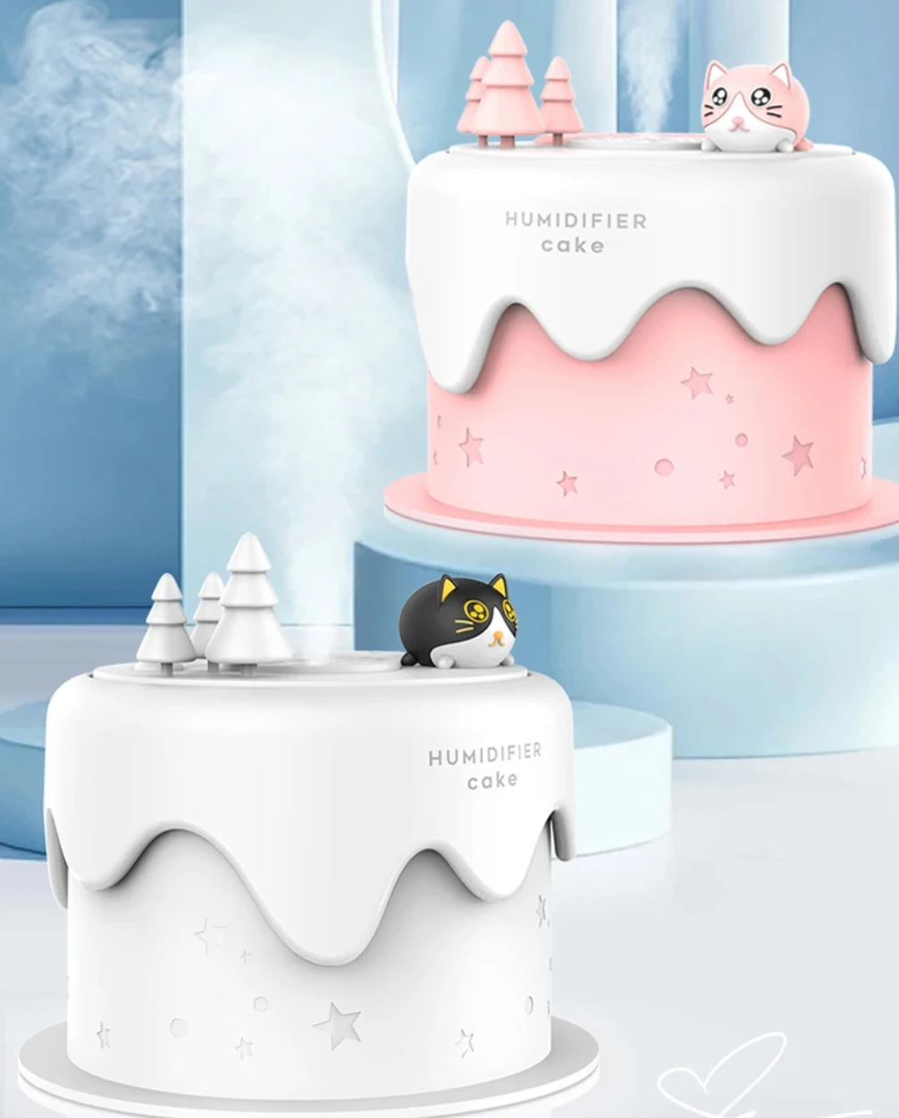 Cat USB Mist Humidifier Small to Medium Rooms 500ml Tank Vaporizer and Mist Humidifier for Baby and Kids Rooms Bedrooms