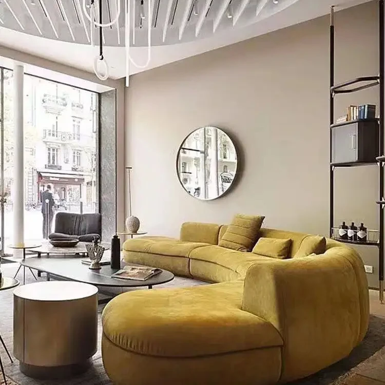 designs home furniture modernos sofa modern living room round cloud sectional curved white Sofa