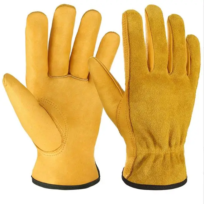 Wholesale high-quality household protective gloves for welding construction garden safety cowhide leather work gloves