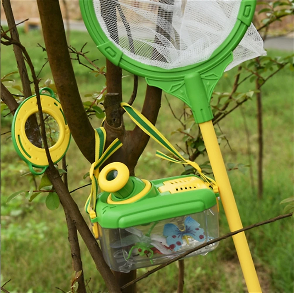Outdoor Explorer Bug Collection Magnifying Glass Butterfly Net Critter Case Bug Observation Container Kids Bug Catcher Kit