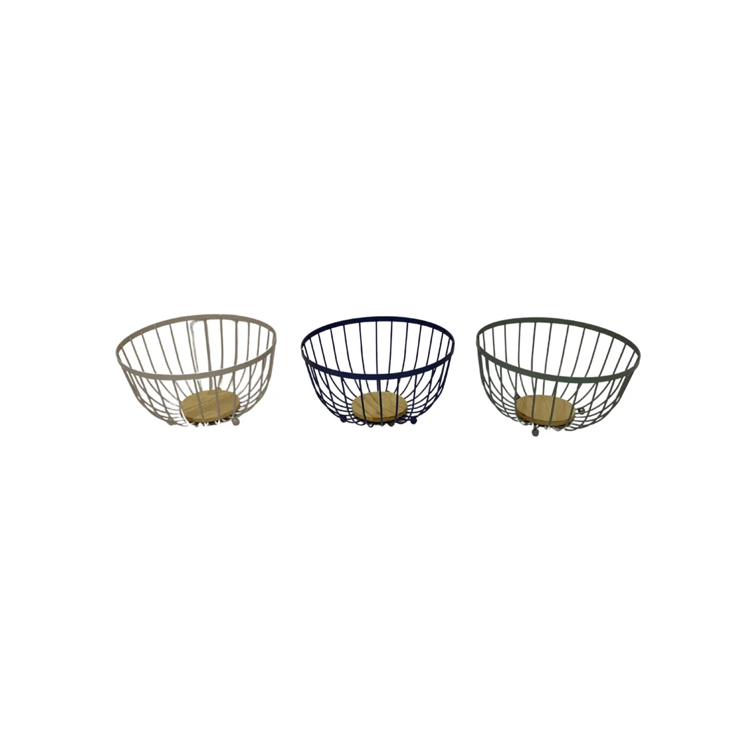Round Wire Storage Basket for The Kitchen, Metal Mesh Holder Decorative Stand for Fruit or Vegetable Snack Egg Bread Serving