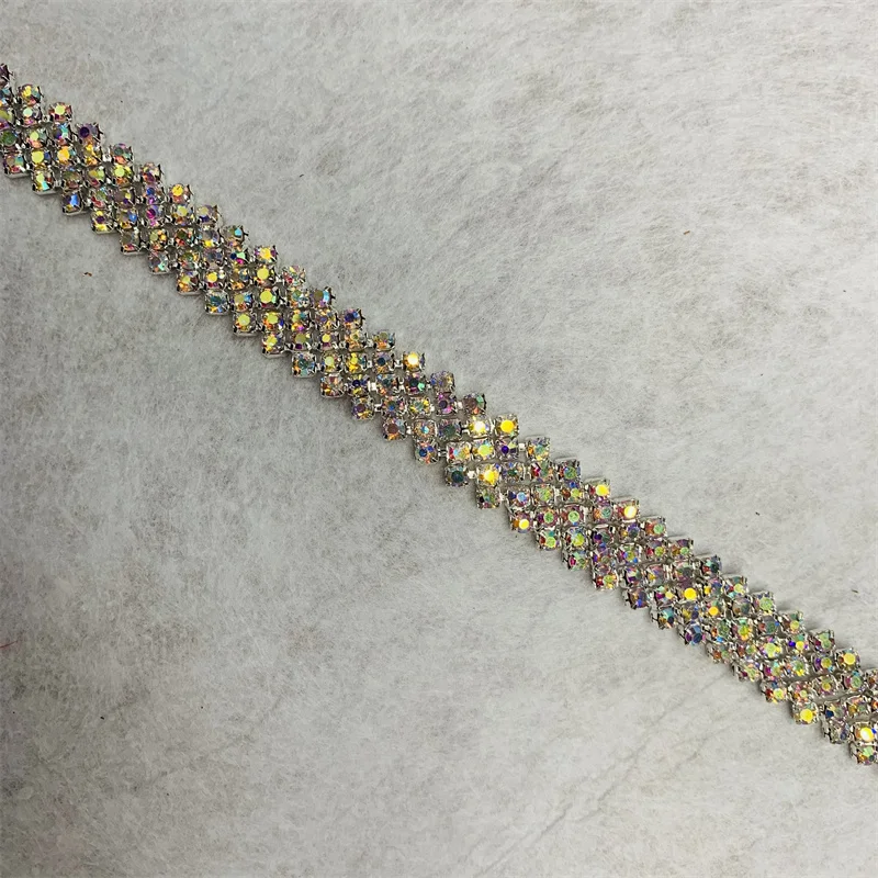 Оптовая продажа серебряных цепочек с кристаллами свадебный пояс Обрезной для платья ювелирные изделия Хрустальная кружевная лента одежды