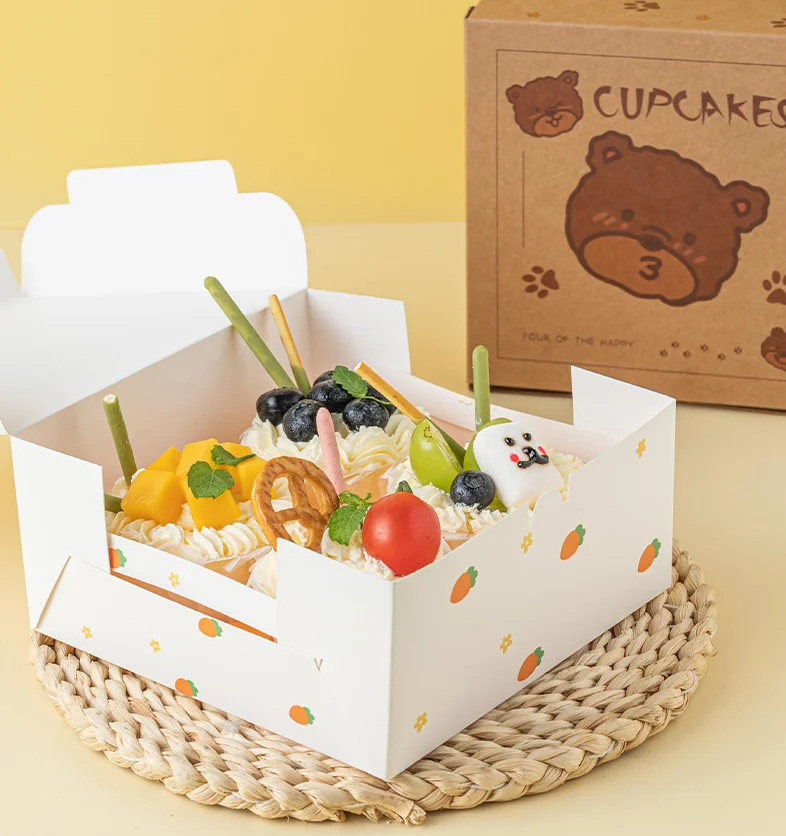 2024 Cake Boxes 12 8 6 4 Cupcake Packaging Boxes Sweet Paper Folding Box