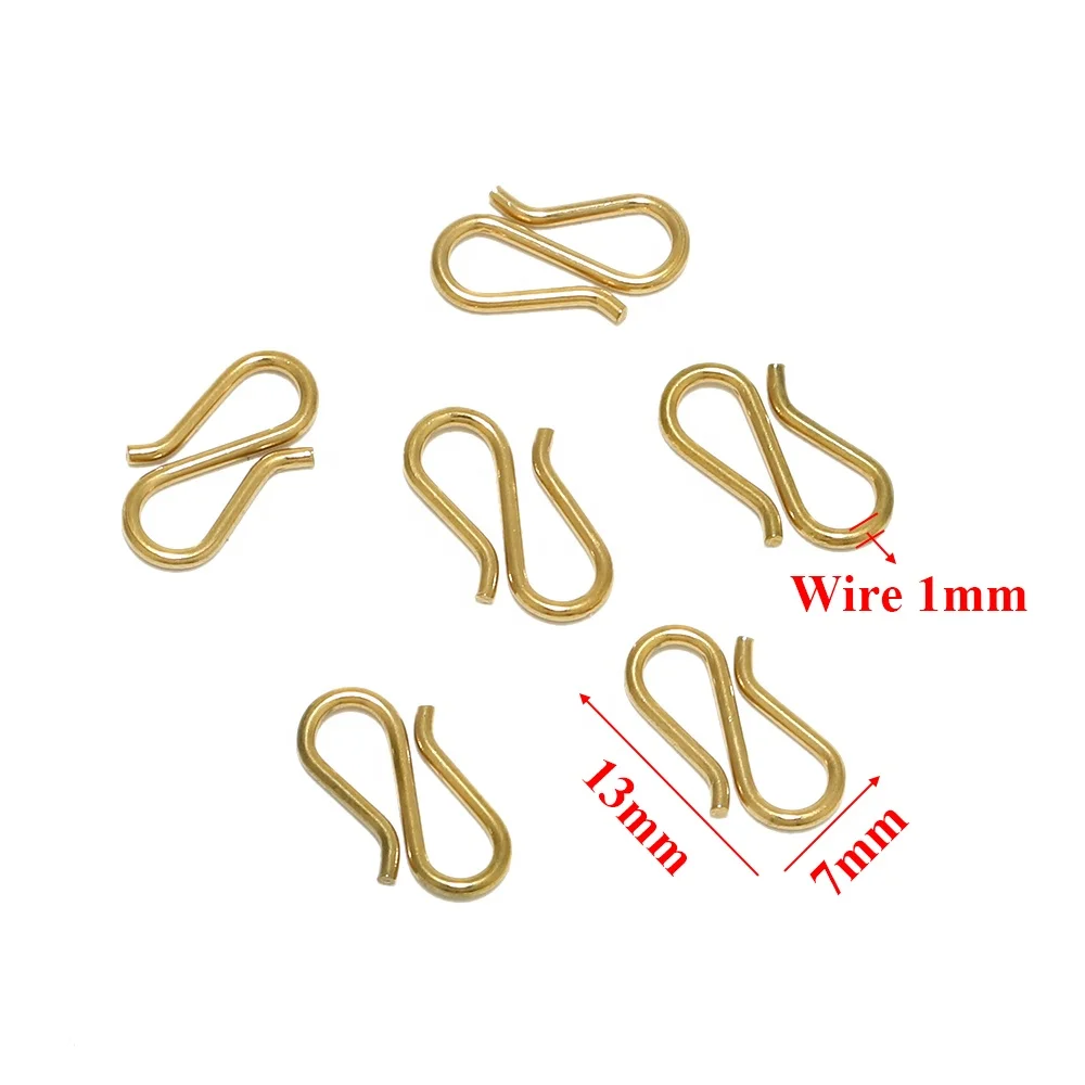 20pcs Stainless Steel Wire Diameter 1mm S-Shape Clasp Connectors for Necklace Bracelet Accessories Findings Jewelry Wholesale