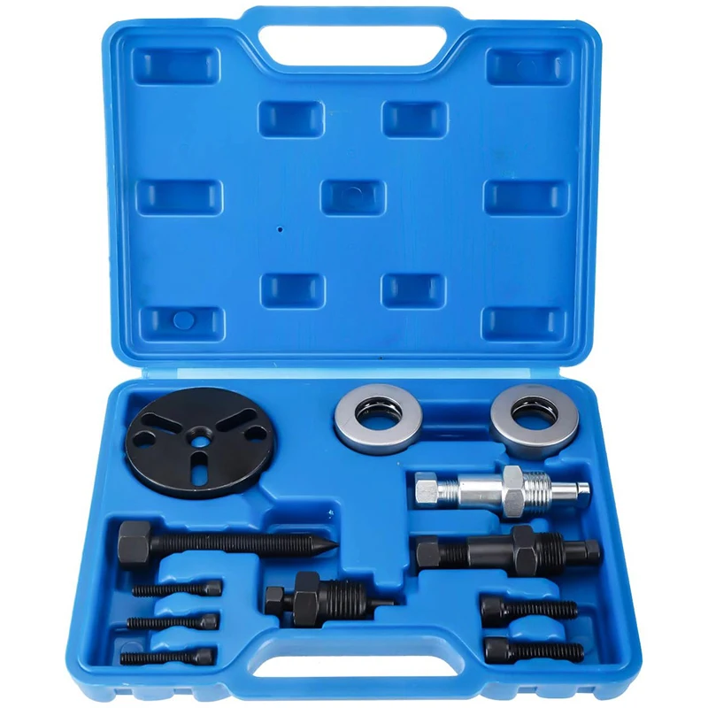 12-Pieces Air Compressor Clutch Rebuild Removal Tool Kit AC Clutch Puller for Car Auto Air Conditioning on GM Ford Chrysler