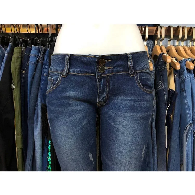 Ladies Plus Size second-hand hot sale Bell Bottom Jeans High Waist Ripped Jeans Women Washed Jeans