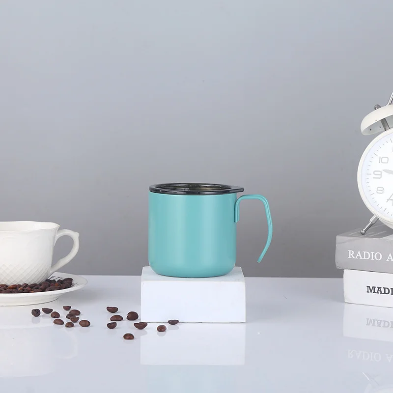 Customized Logo And Color Tumbler 350ml Double Wall 304 Metal Coffee Mugs With Handle - Buy Coffee Mugs
