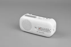 OEM Factory Portable Rechargeable Emergency Hand Crank 1200mah Radio with Phone Charger and LED Torch SOS Siren FM Radio