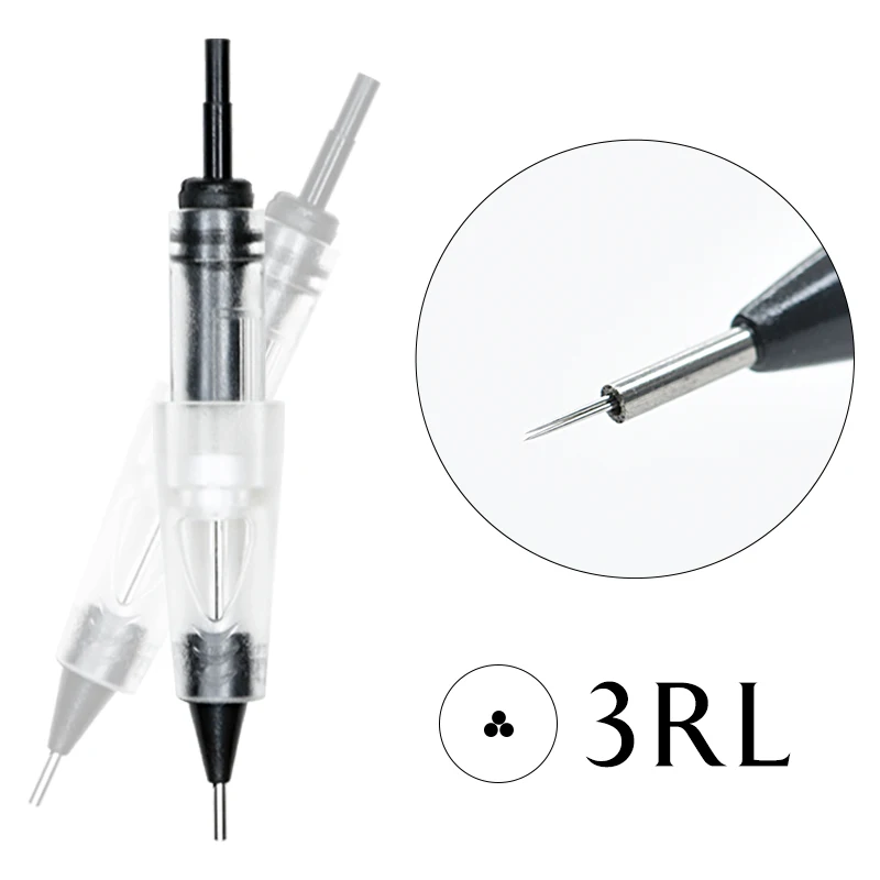 PM BEAUTY  Microblading Stainless steel tip Cartridge Eyebrow 0.2mm 1RL Thinner Needle for microblading machine