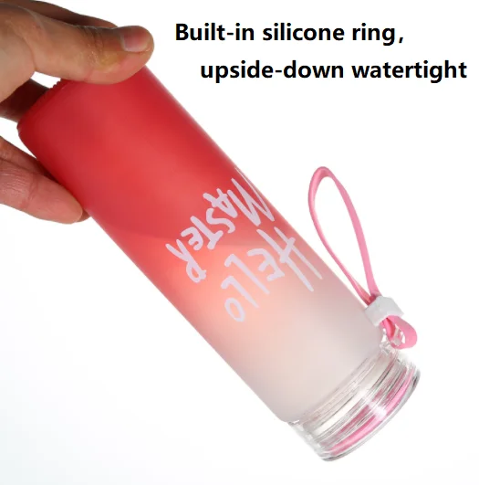 Hot Sell colorful letter glass water bottle with cloth cover frosted portable bottle glass