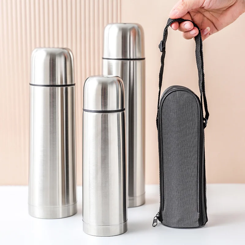 Bullet Stainless Steel Vacuum Flask, 350 ml 500ml 750ml 1000ml Stainless Steel Thermo, Vacuum Cup Travel Coffee Mug