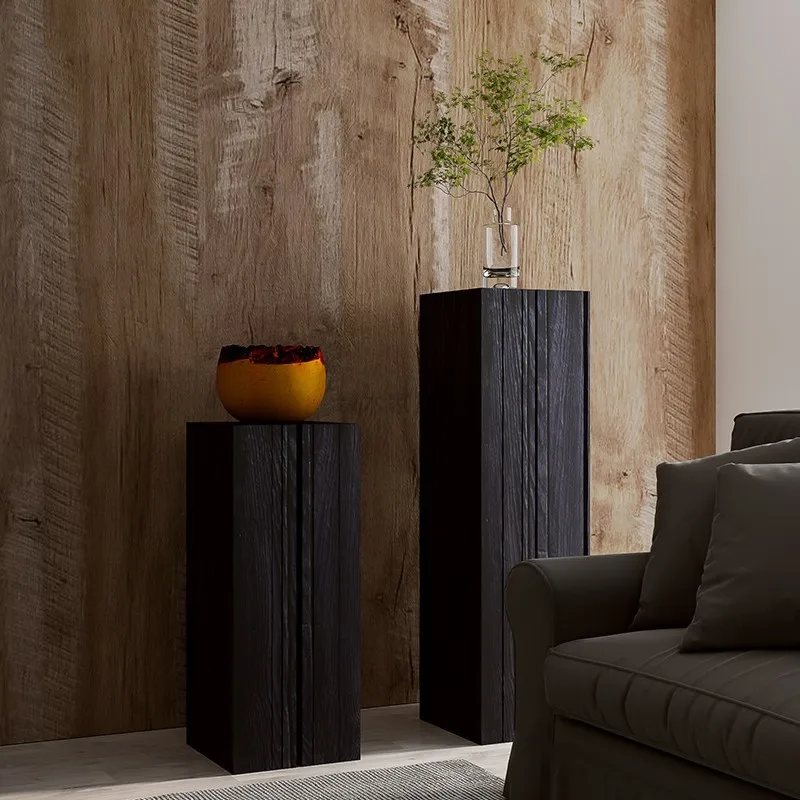 ATUNUS China Wabi Sabi Furniture Natural Oak Wood Side Table Coffee Shop Table Solid Wood End Bedroom Side Table