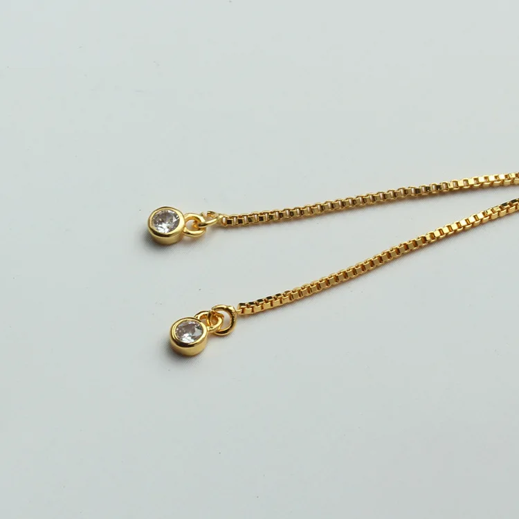 Позолоченный и серебряный латунный регулируемый браслет с цирконием цепочка для изготовления ювелирных изделий оптовая продажа