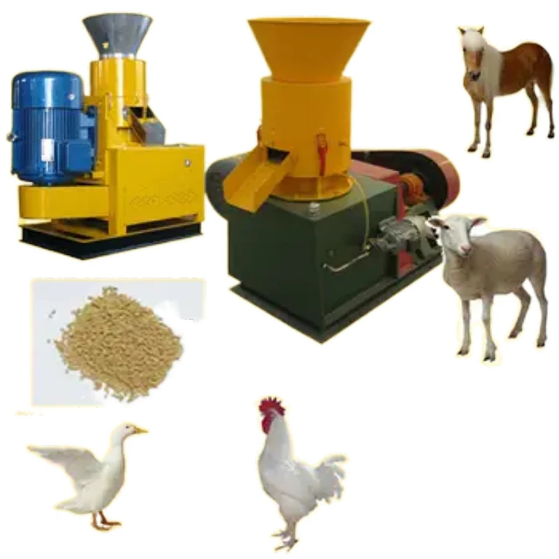 factory flat die pig feed pellet making and sawdust dual usage pelet machine pelet with diesel engine and electric motor