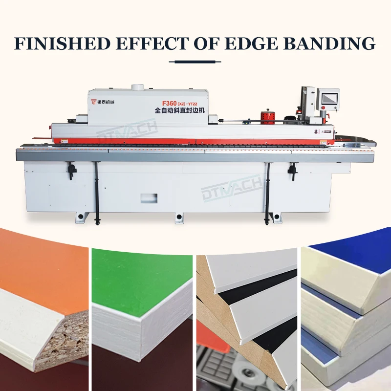 DTMACH full automatic 45 degree bevel incline and straight edge banding machine edge bander mdf edge binding machine automatic