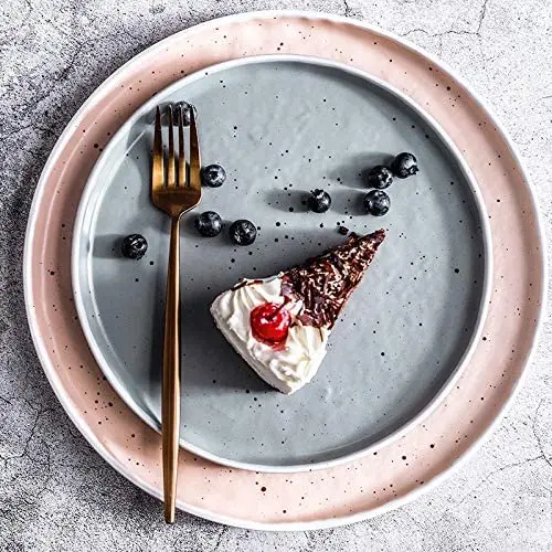 Wholesale custom logo matte speckle nordic style dinnerware sets ceramic tableware set dinner set porcelain