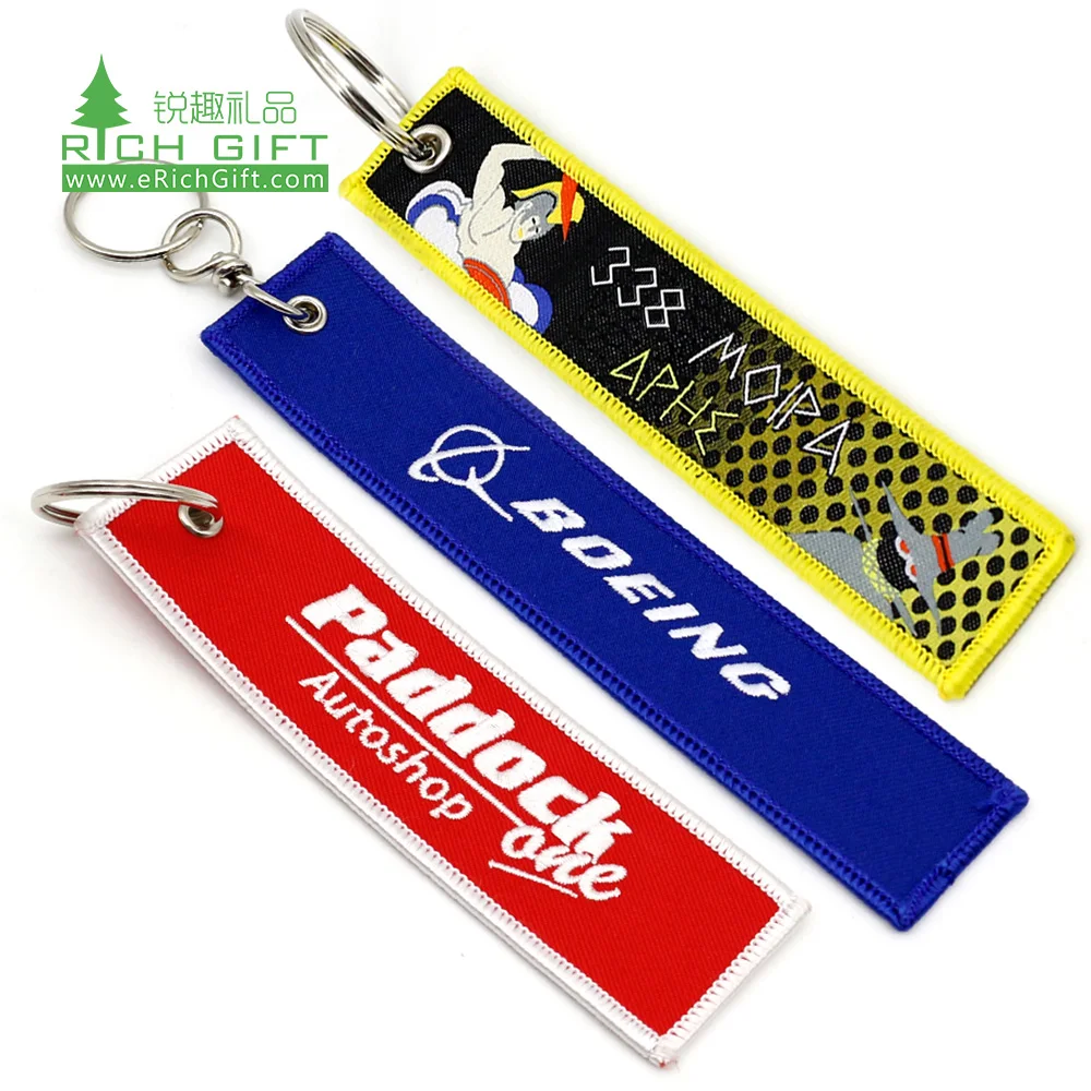 top sale twill fabric air crew embroidery keychains custom logo embroidery baseball keychain embroidered keychain custom