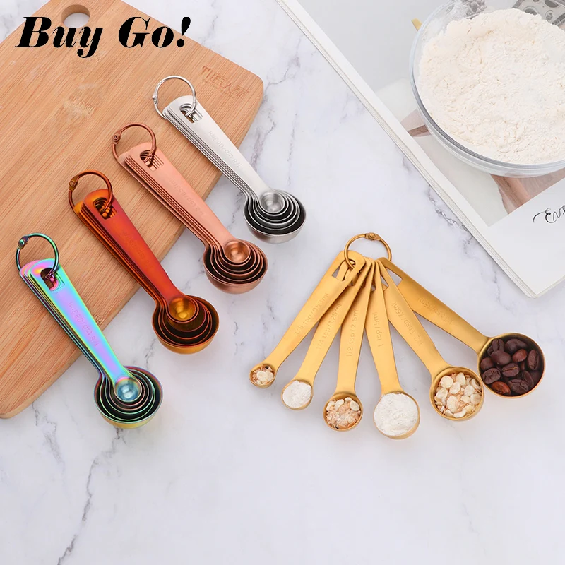 Measurement Tools Coffee Measure Spoon Set Stainless Steel Copper Measuring Spoons