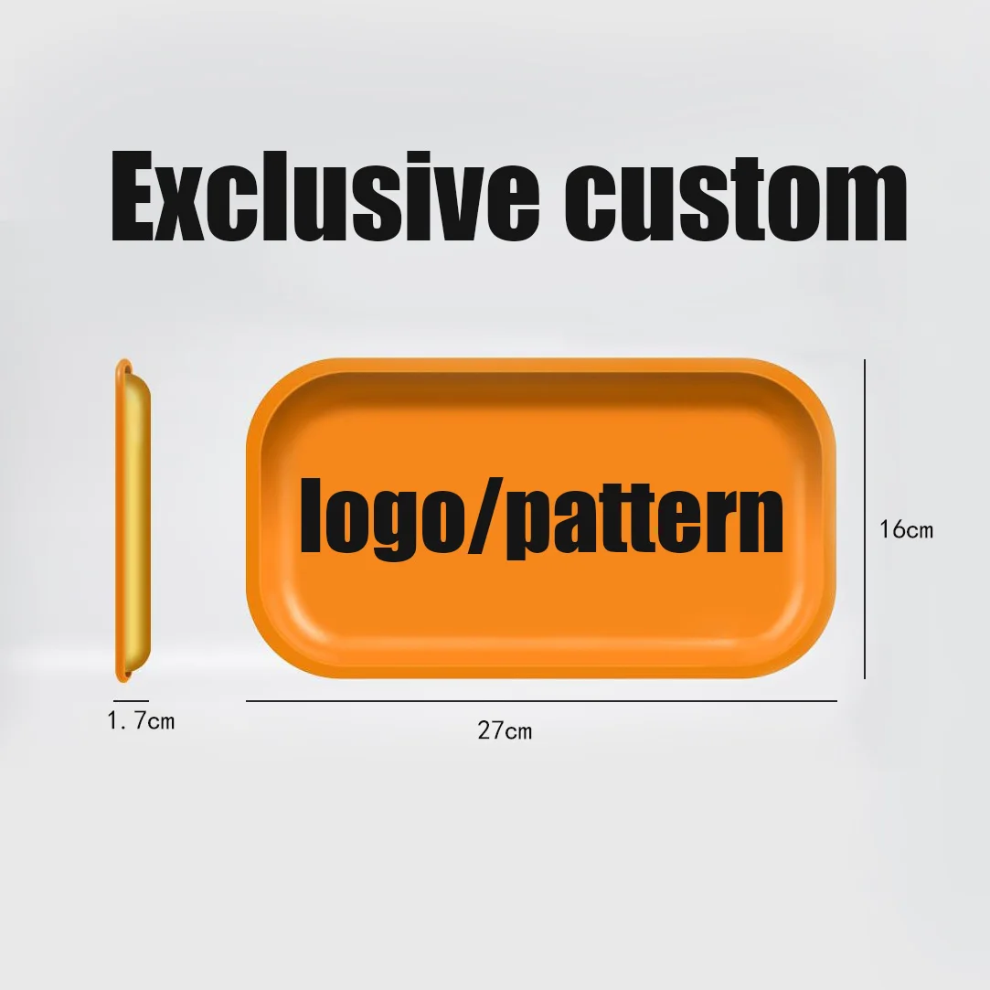 27*16cm Rick And Morty Smoke Tobacco Tray With Cover Metal Stainless Steel Tray Wholesale Custom Rolling Trays With Magnetic Lid