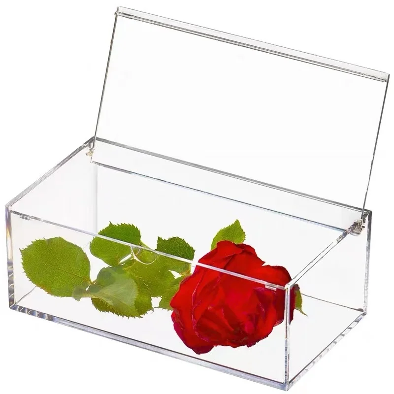 Transparent Acrylic Flip-Top Dispenser Storage Box Plastic Bathroom Kitchen Paper Container for Dry Tissue for Home Use