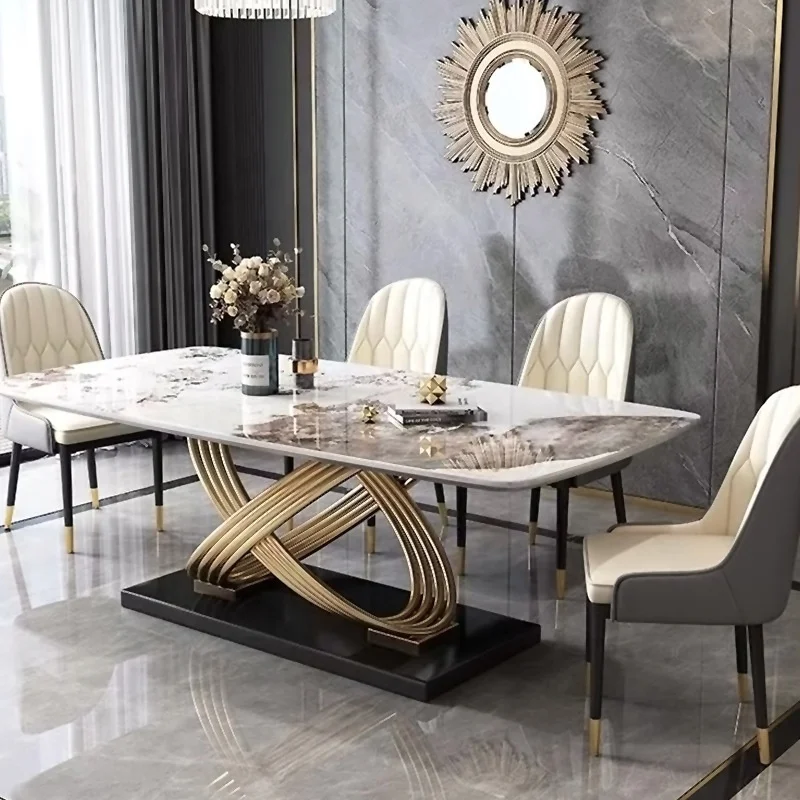 Cheap Italian Elegant Luxury Home Laminate Modern Glossy Sintered Stone Dining Table