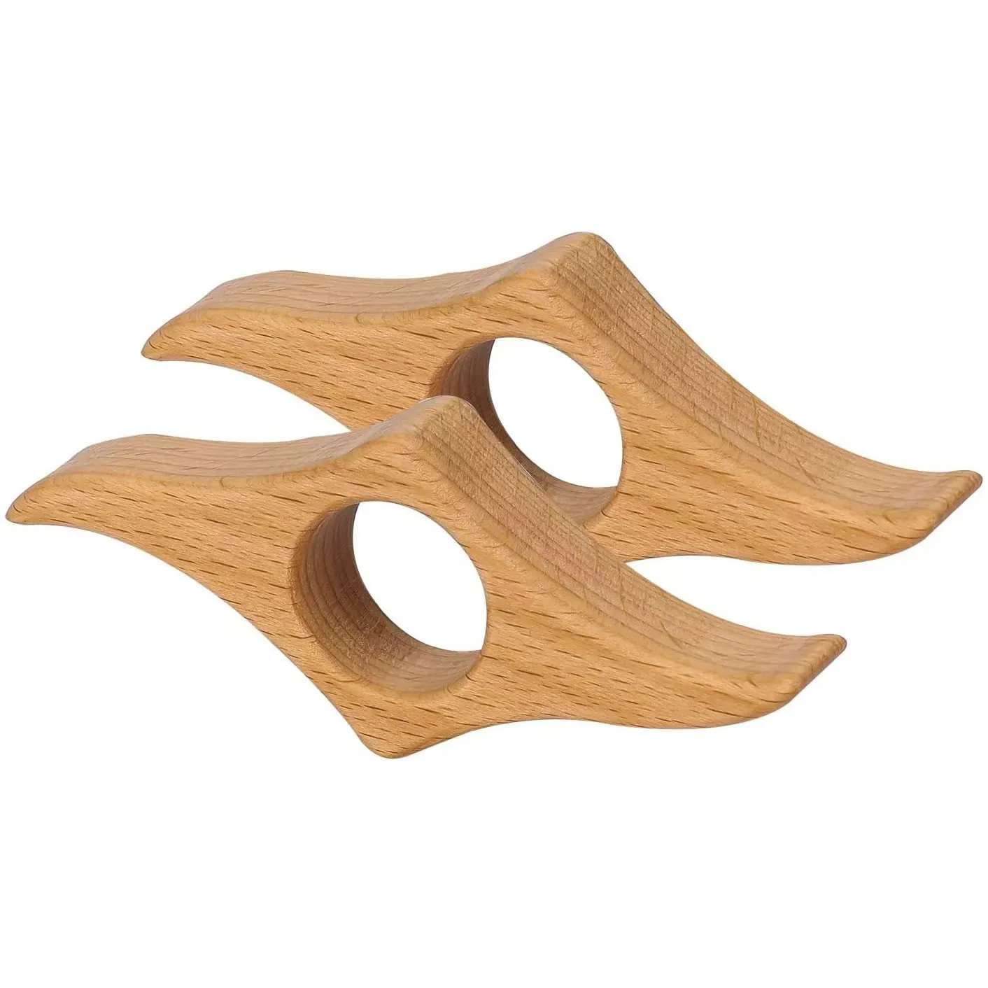 Handmade 2-Piece Beech Wood Wooden Bookmark One-Handed Book Page Holder Polished Folk Art Design Pine Calendar Model Gift