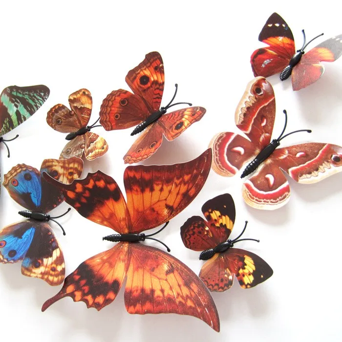 colorful butterfly stickers magnetic pvc wall stickers home decoration wall sticker for kids nursery Bedroom Decor Wedding Birth
