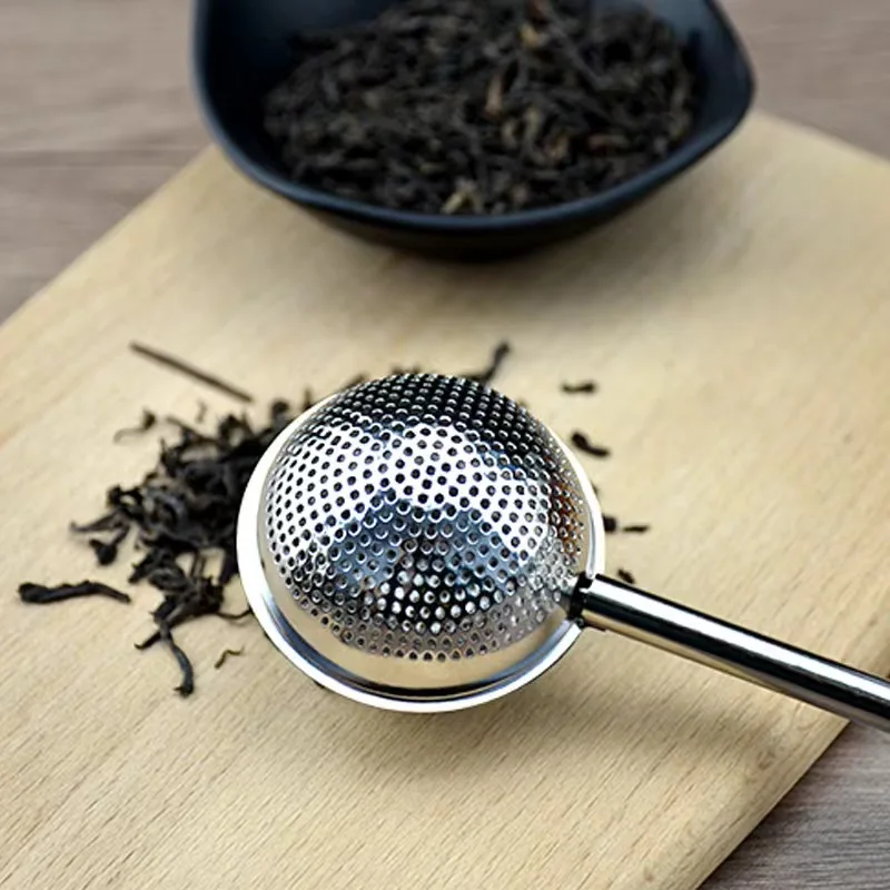 sells Chinese production of food grade stainless steel 304 press type retractable tea filter tea infuser