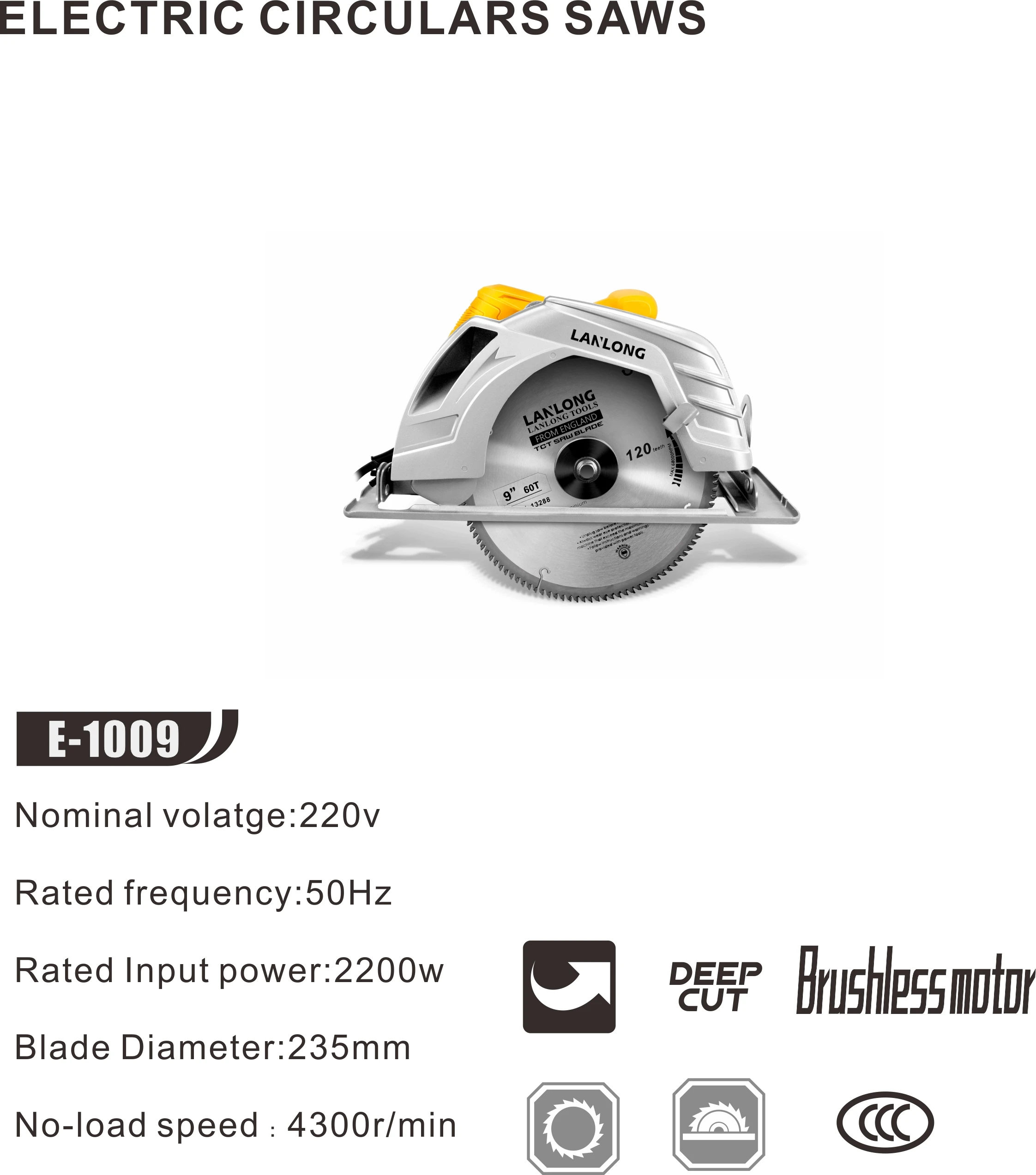 2200w 220v all copper electric circulars saws of power tools