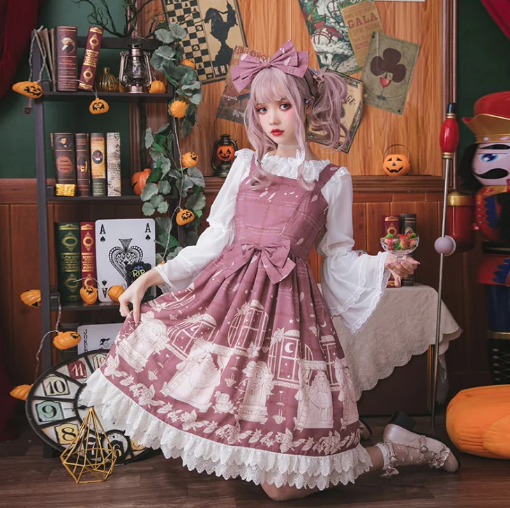 Lolita dress gorgeous design lace sling dress Lolita fluffy dress