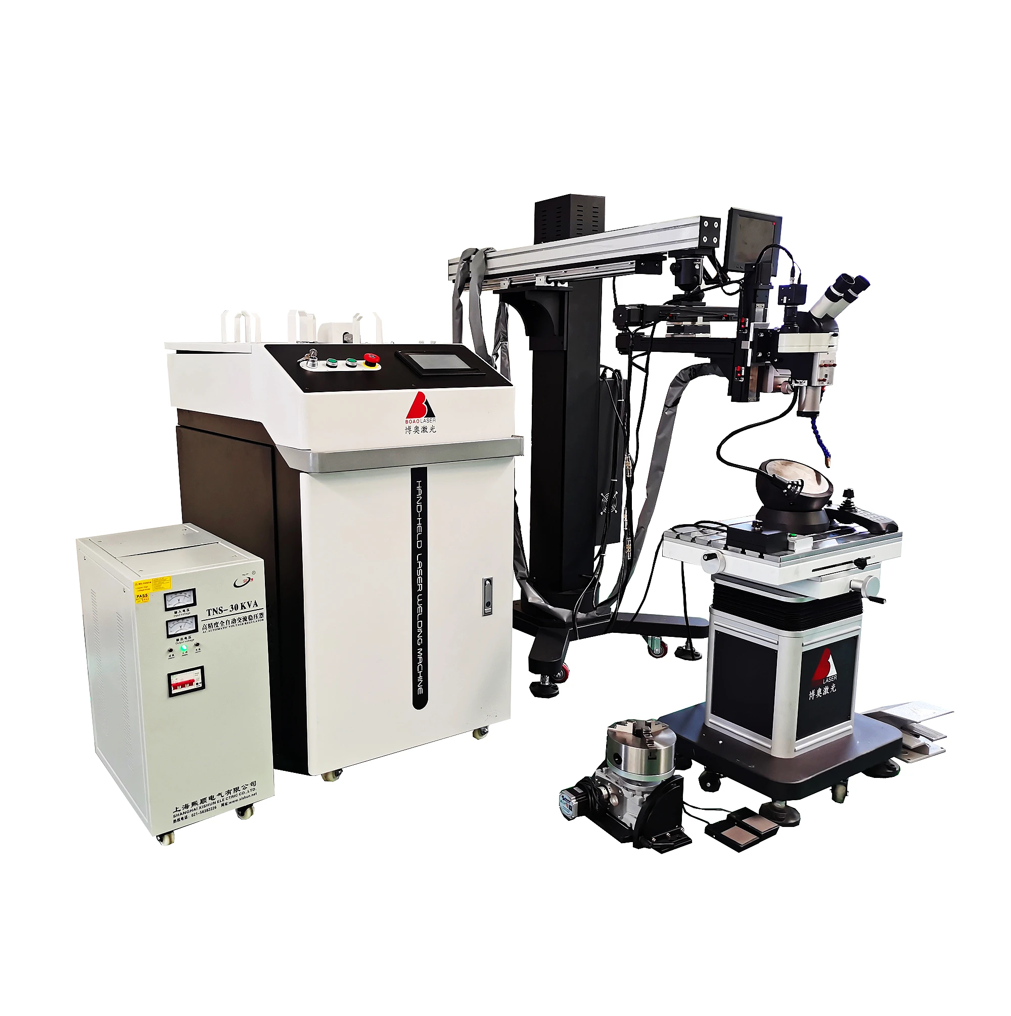 BOAO 1500W 3000W Fiber Lase Welding Machine for Big Mold Repairing Application Metal Mould Crane Arm Laser Welder