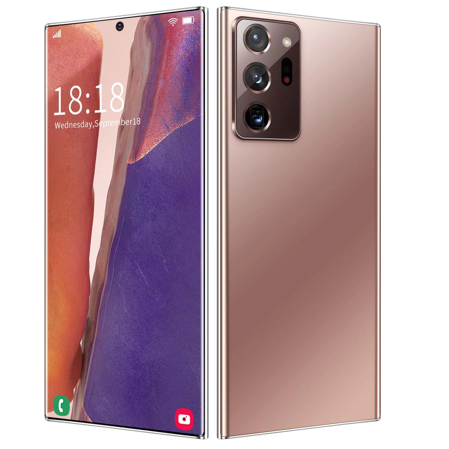 Factory Supply Mobile Phones Note20U 4G 5G Android 12GB + 512GB Face/Fingerprint Unlock Smartphone Gaming Cellphones