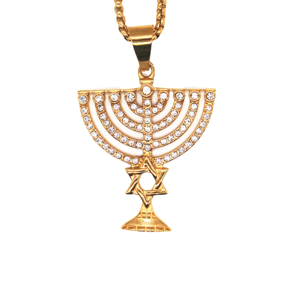 Ожерелье Menorah для женщин/мужчин подвеска в виде звезды Давида цепочка еврейские украшения счастливая Ханука иврит