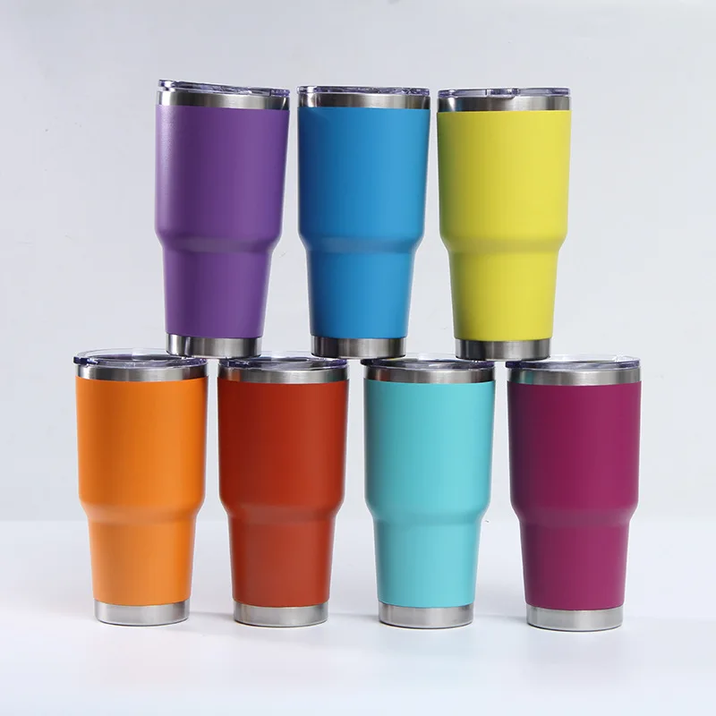 20/30 oz Stainless Steel Water Bottle Tumbler with Portable Straw Lid,custom logo tumblers wholesale bulk thermo cup travel mug
